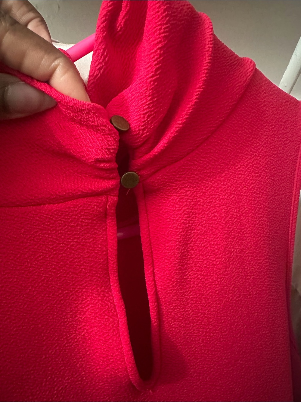 Hot Pink Drop-Waist Ruffle Hem Dress - Picture 6 of 6